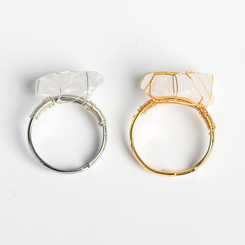 raw crystal stone ring
