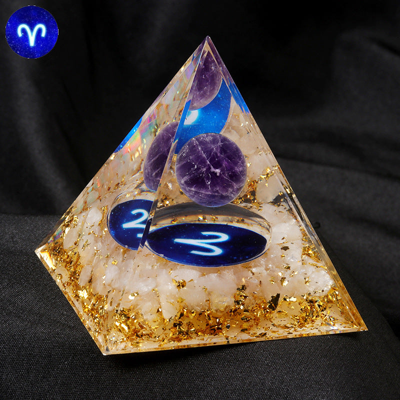 Zodiac Crystal Energy Pyramid 6cm
