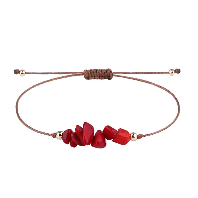 crystal chips rope bracelet