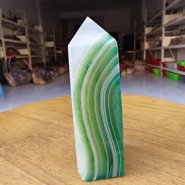 5-8cm green agate tower 1kg