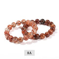 MLD Wholesale Crystals black gold super 7 bracelet set of two round rutilated brown gemstone bead bracelets