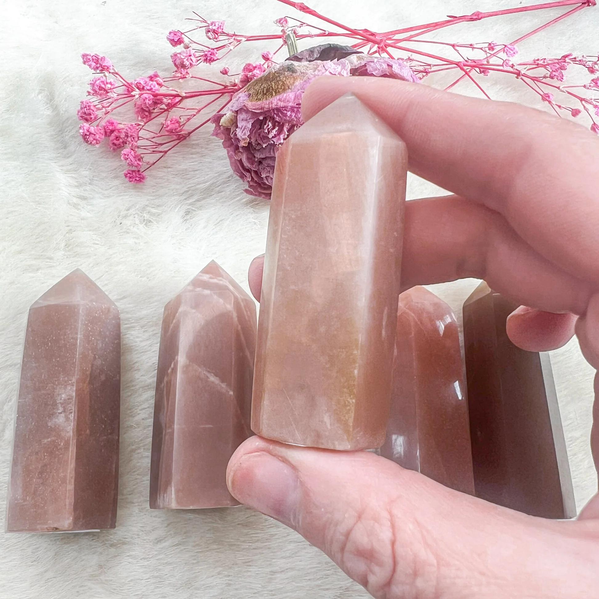 4-7cm peach moonstone tower 1kg
