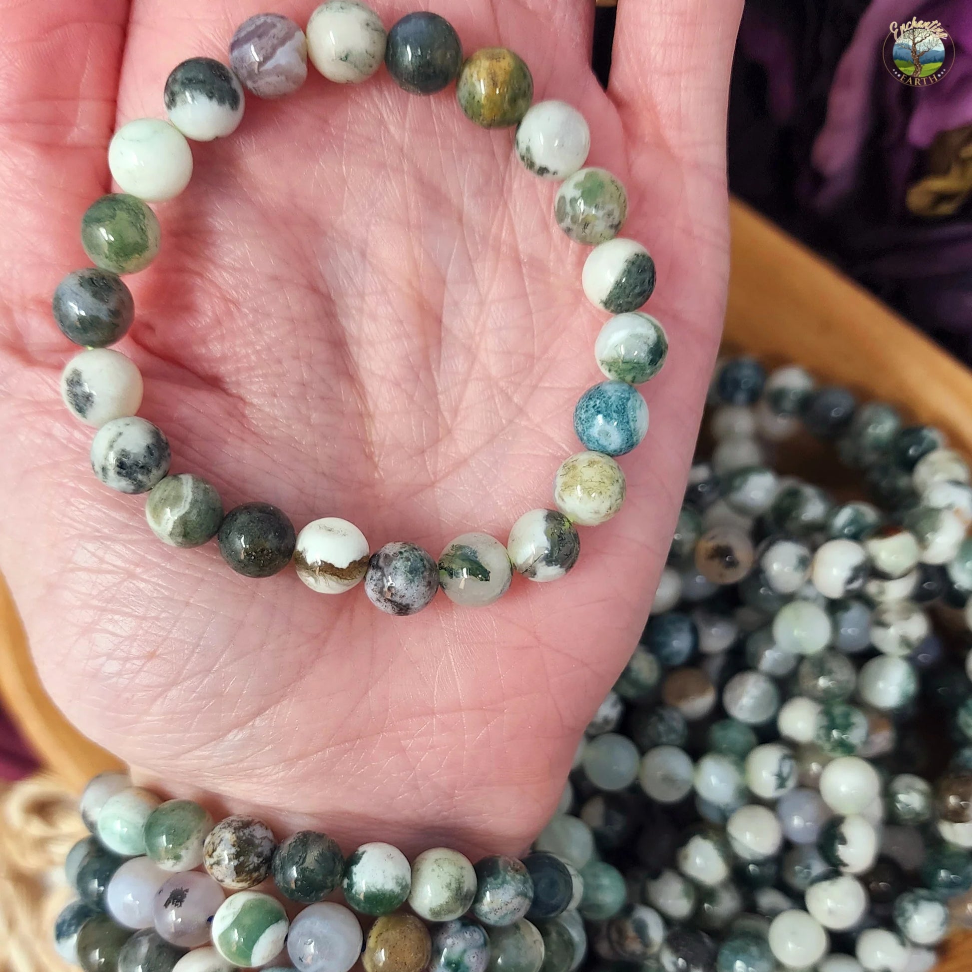 8mm tree agate bracelet
