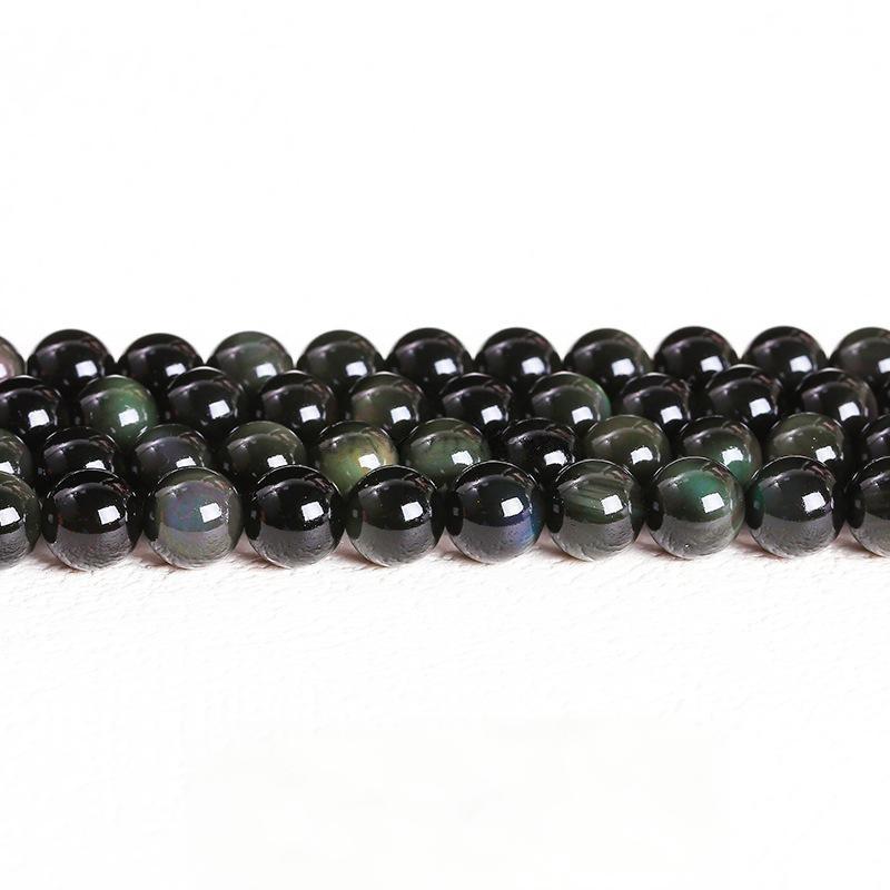 gold silver black red ice obsidian beads