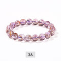 MLD Wholesale Crystals wholesale amethyst bracelet round polished translucent purple beads with natural inclusions on stretch cord