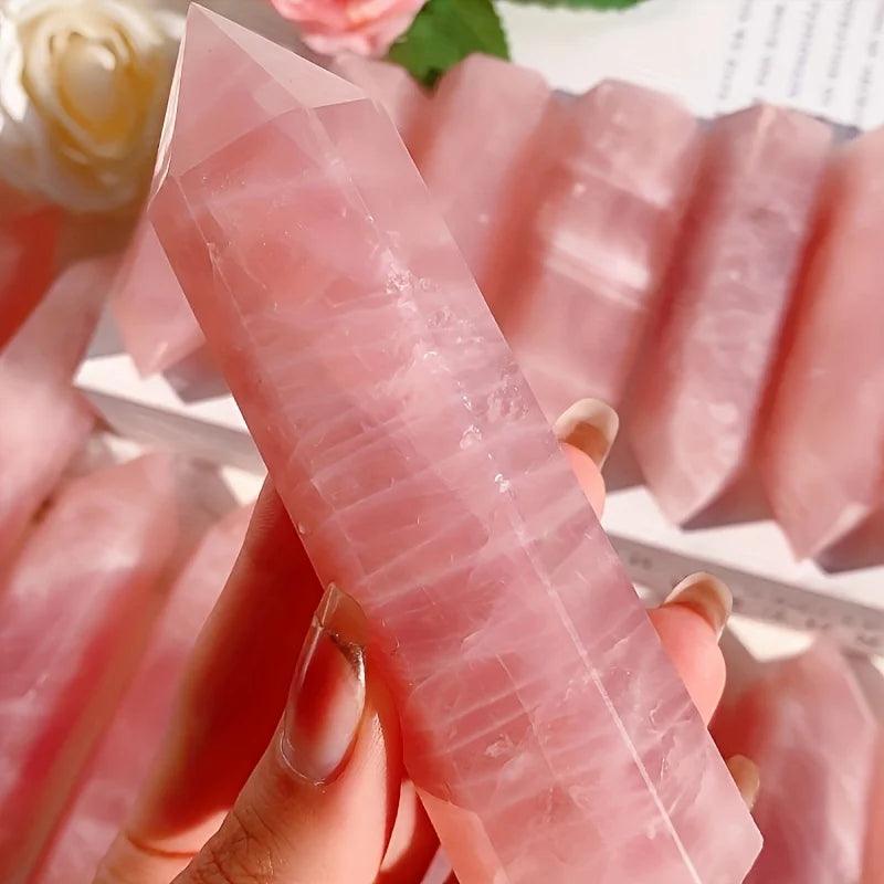 MLD Wholesale Crystals wholesale rose quartz tower pink polished point held in hand for healing decor