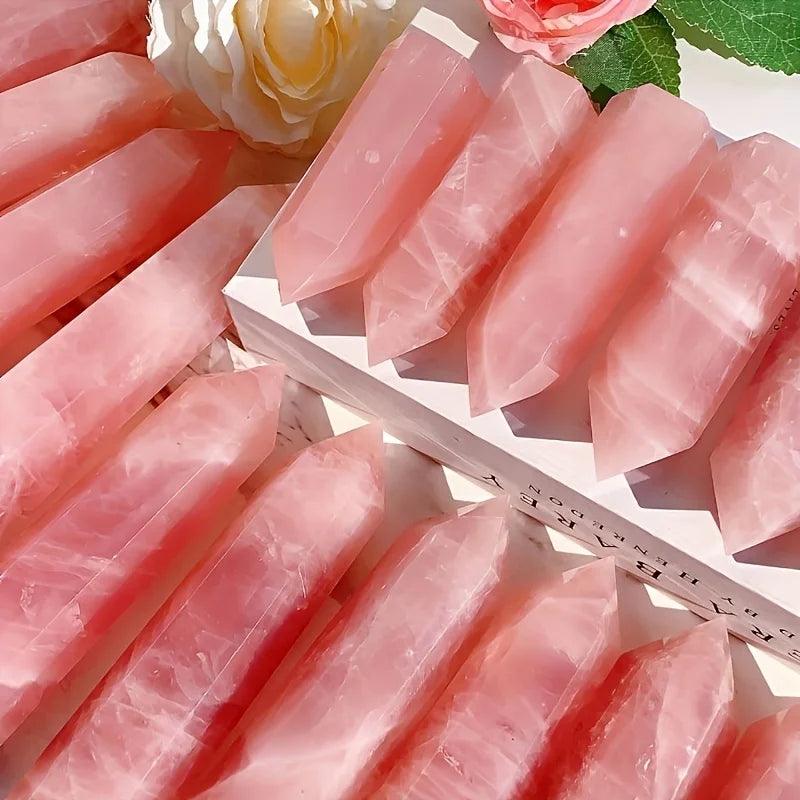 MLD Wholesale Crystals wholesale rose quartz tower bulk polished pink point crystals for decor and healing