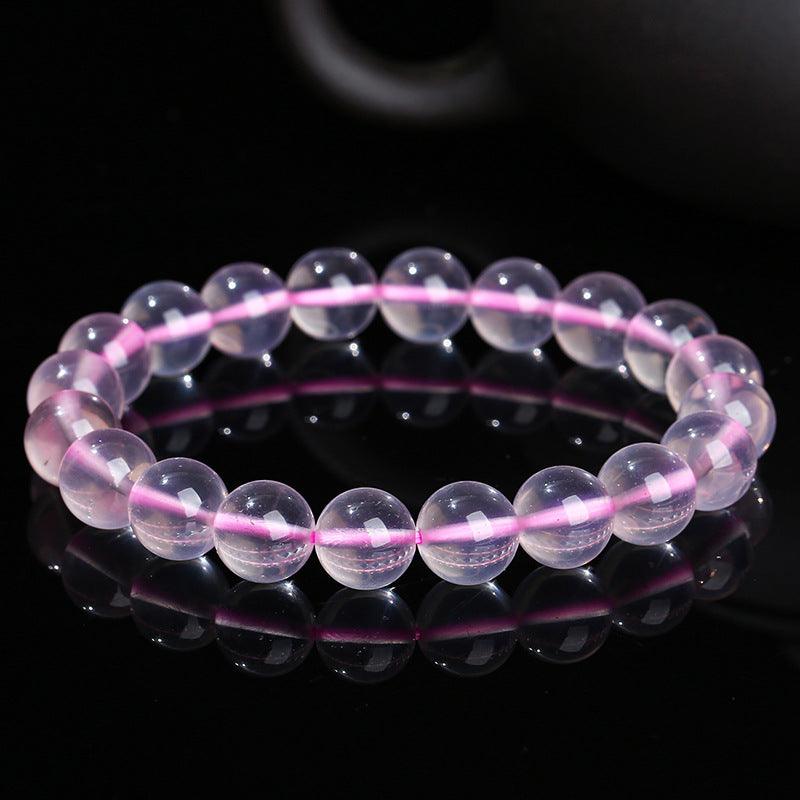 MLD Wholesale Crystals wholesale rose quartz star bracelet with translucent round beads on pink elastic