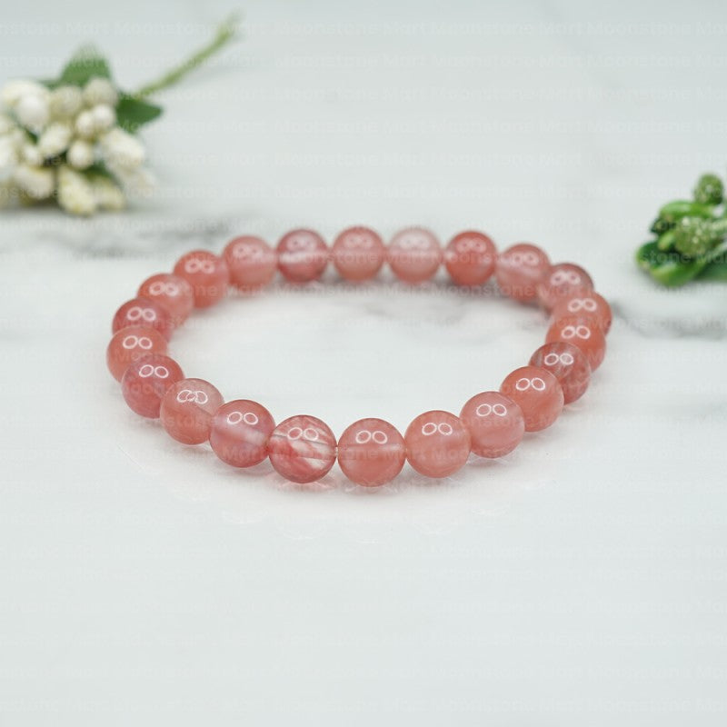 cherry quartz bracelet