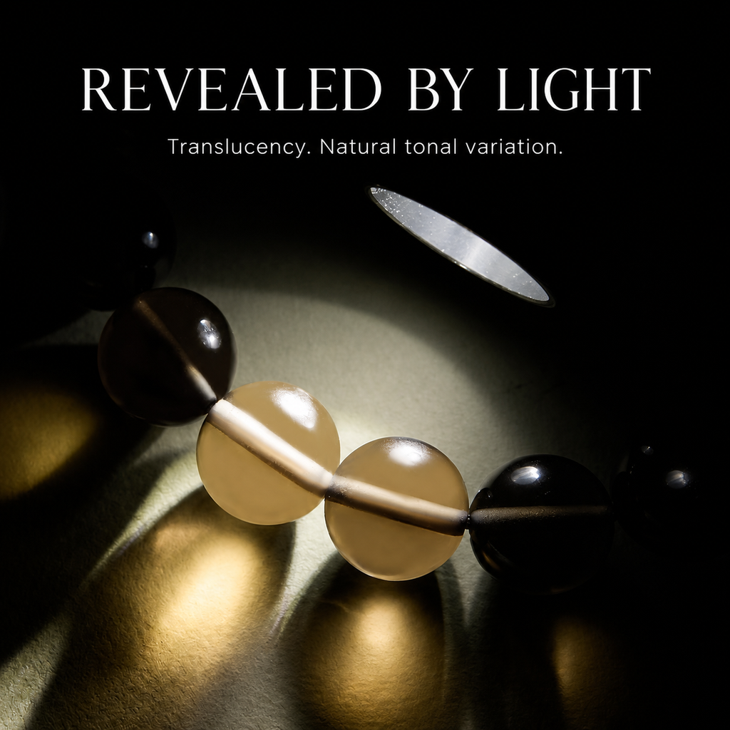 Black Ice Obsidian Bracelet – Translucent Natural Stone Beads for Men & Women