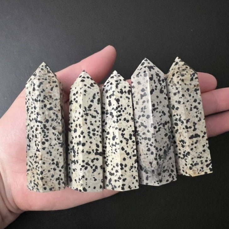 5-9cm dalmatian jasper tower 1kg