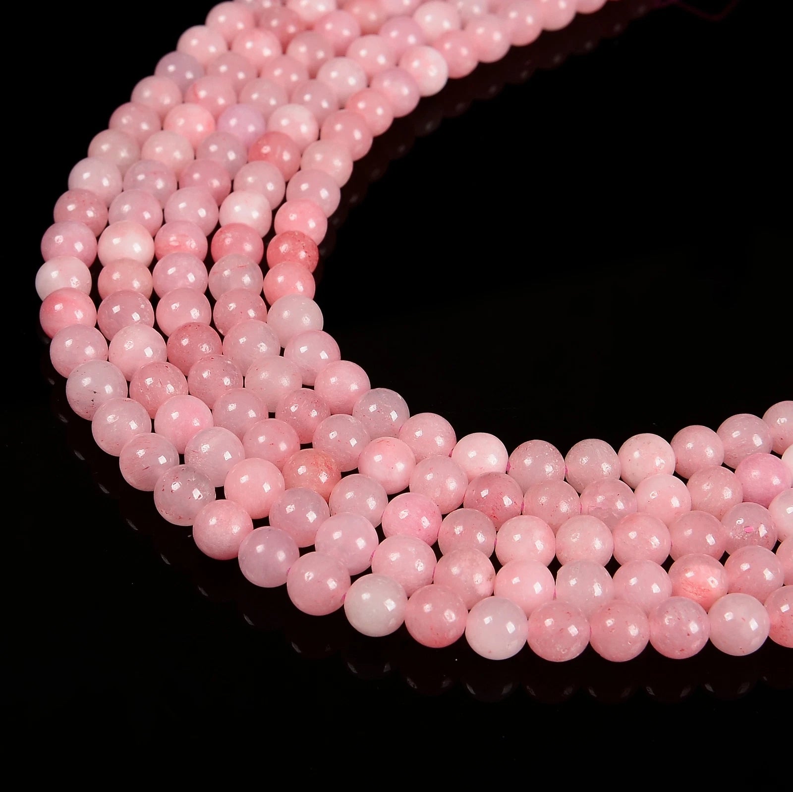 6mm pink calcite beads
