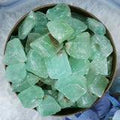 3-5cm raw green calcite