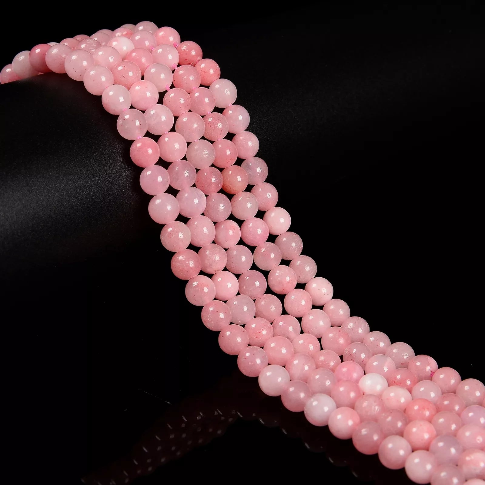 6mm pink calcite beads