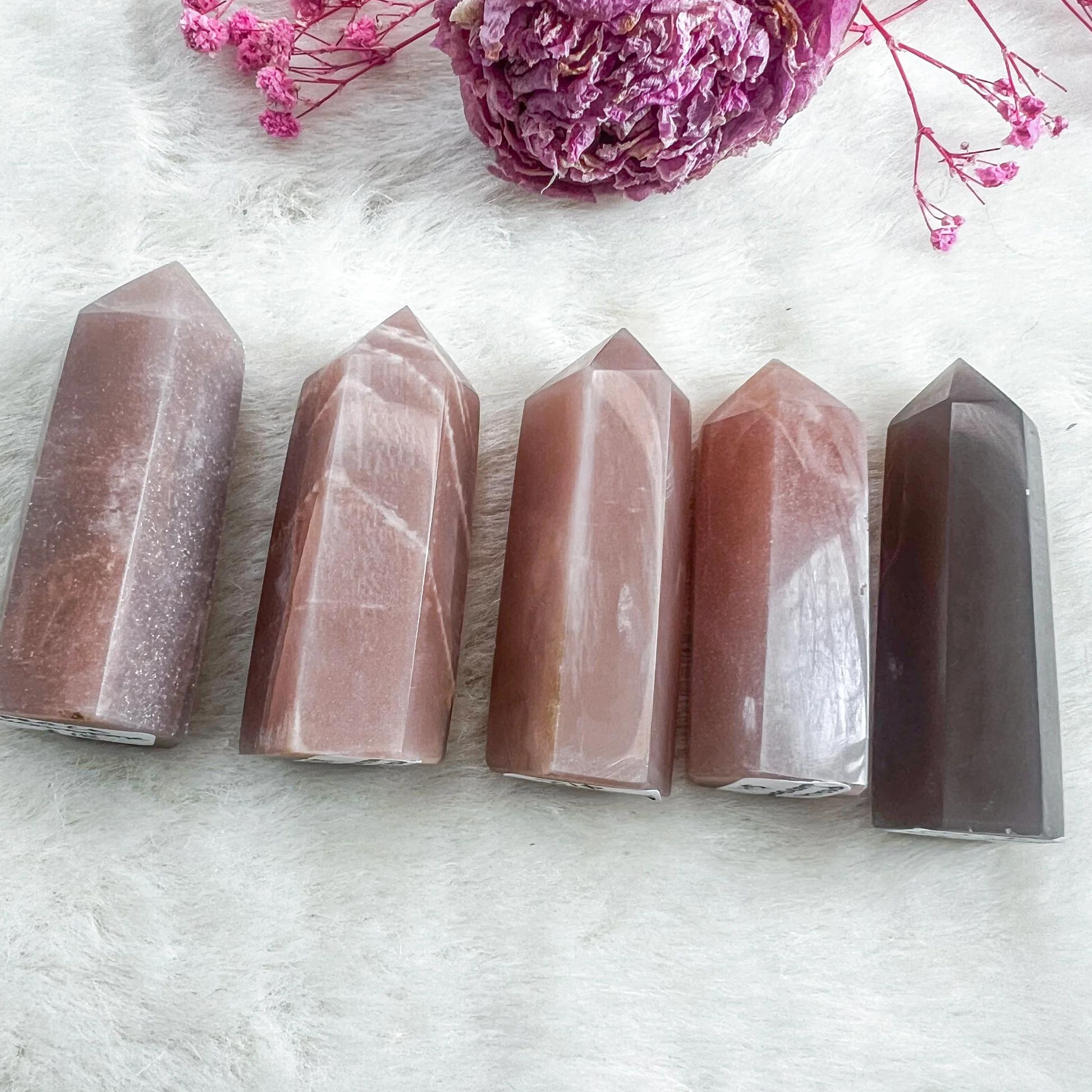 4-7cm peach moonstone tower 1kg