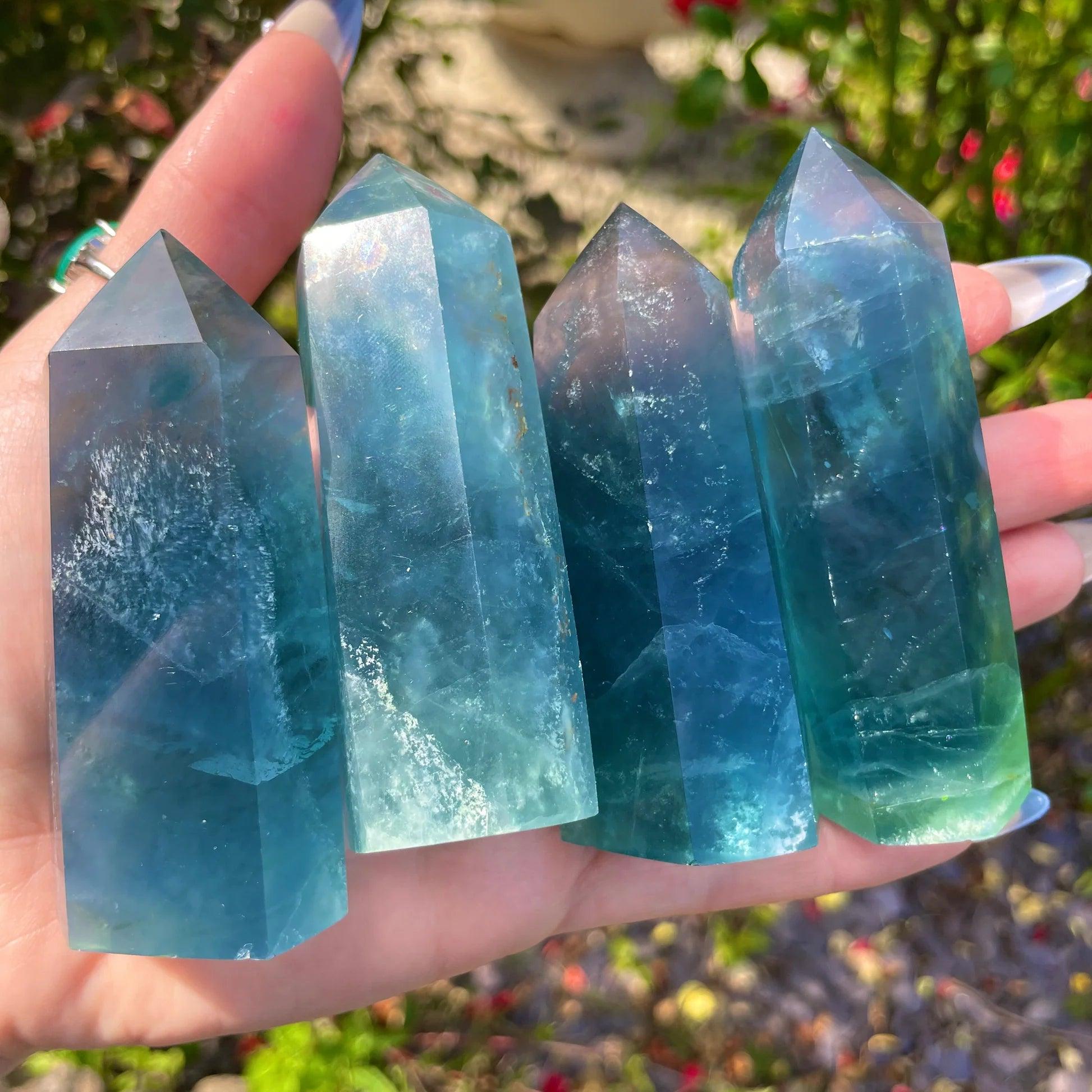 5-8cm Blue Fluorite tower 1kg