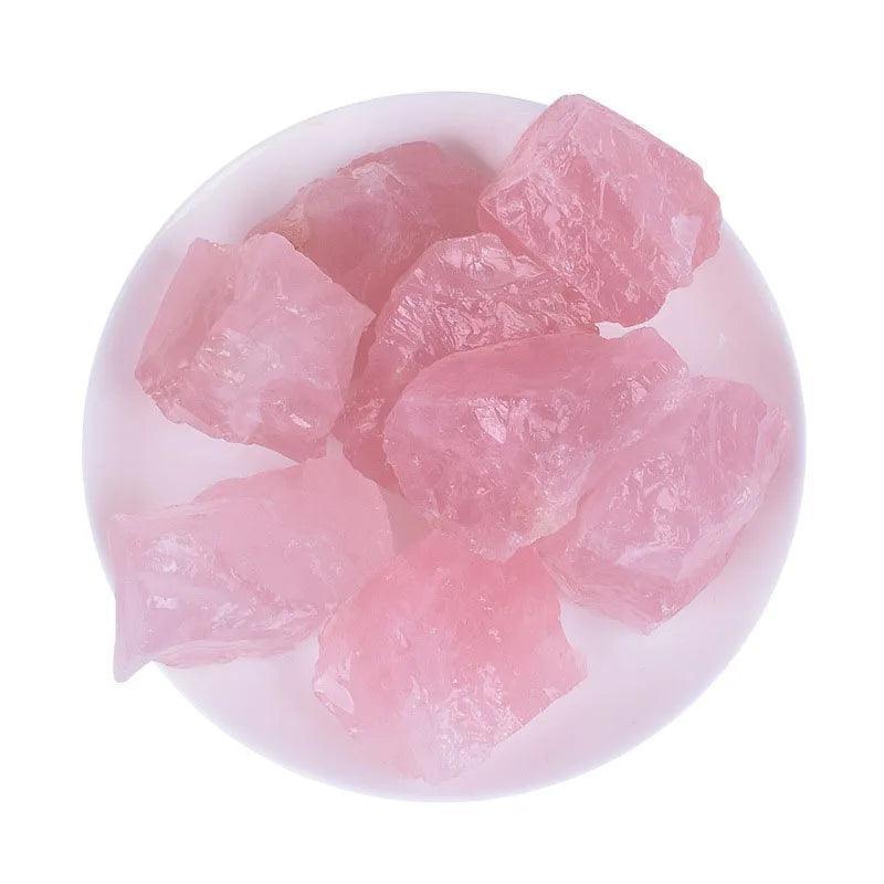 MLD Wholesale Crystals wholesale rose quartz raw stones in white bowl natural pink rough chunks for decor and healing