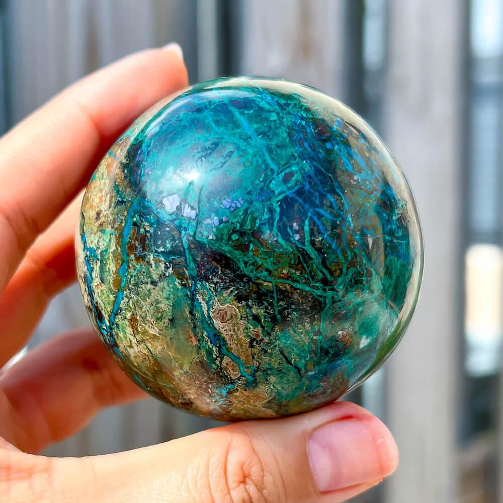 5-6cm Chrysocolla sphere 1kg