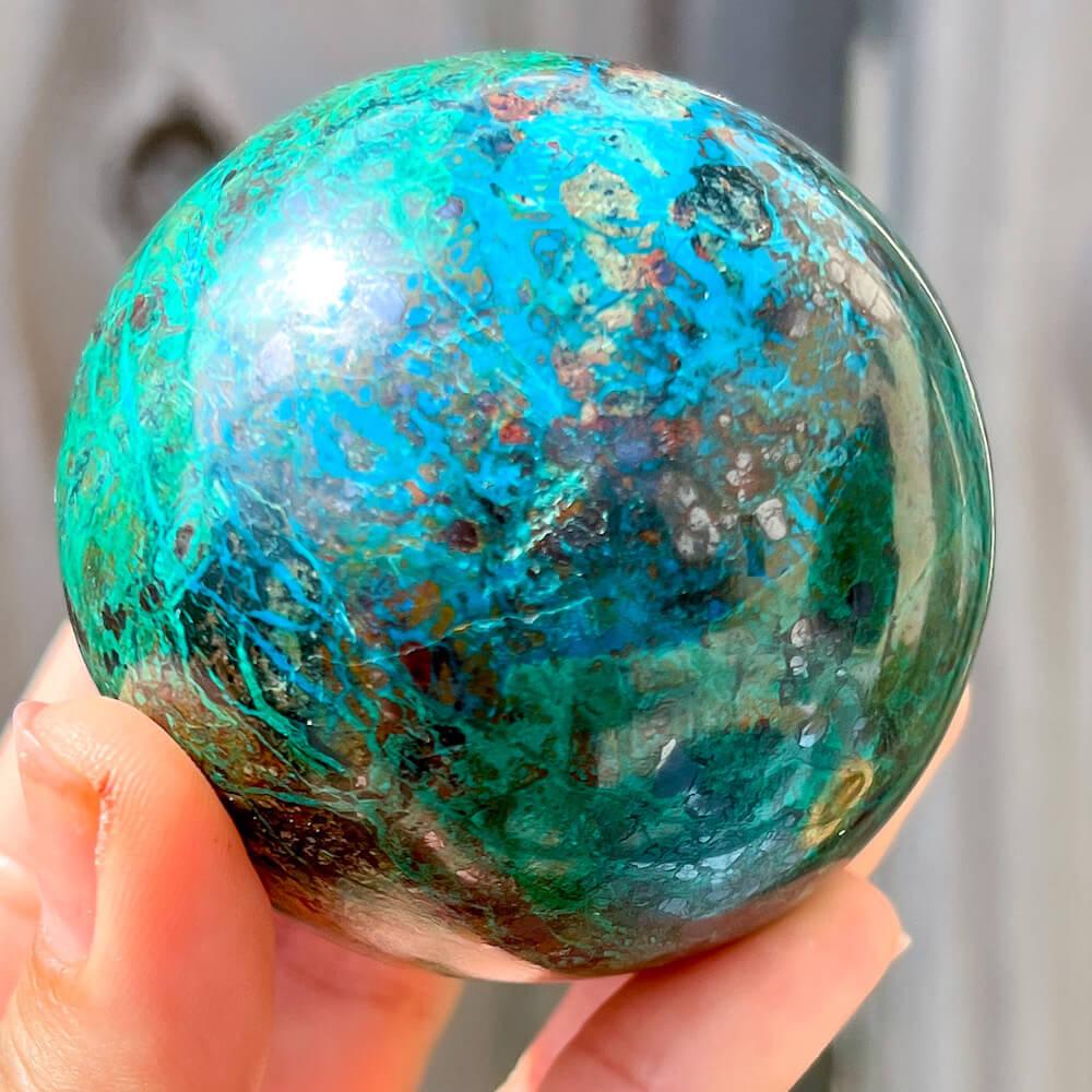 5-6cm Chrysocolla sphere 1kg