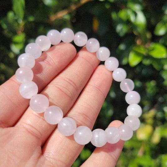 8mm pink calcite bracelet