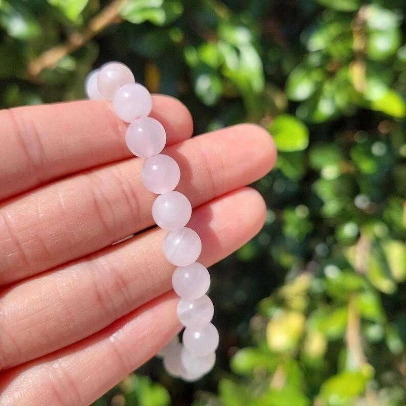8mm pink calcite bracelet