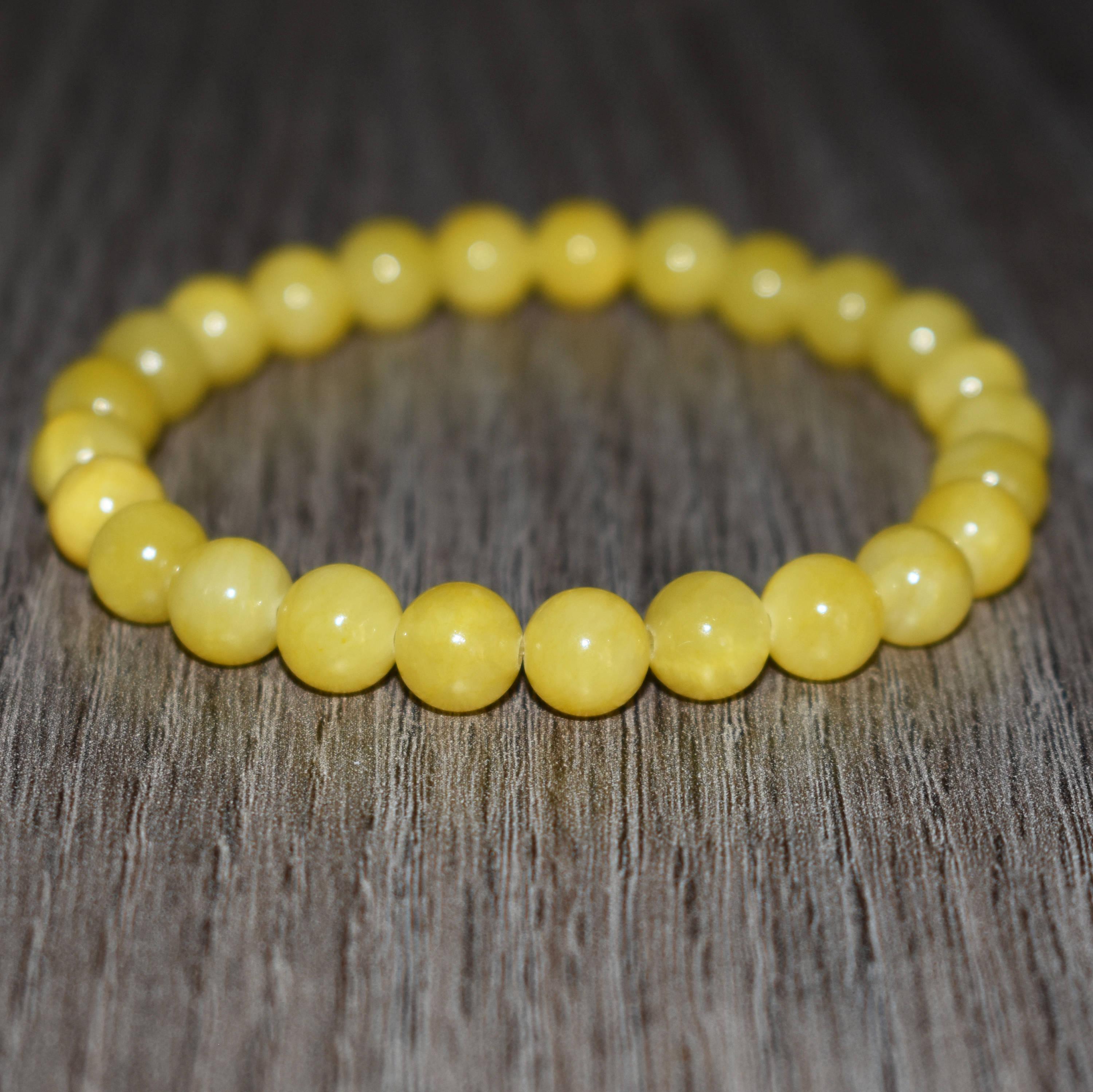 8mm yellow jade bracelet