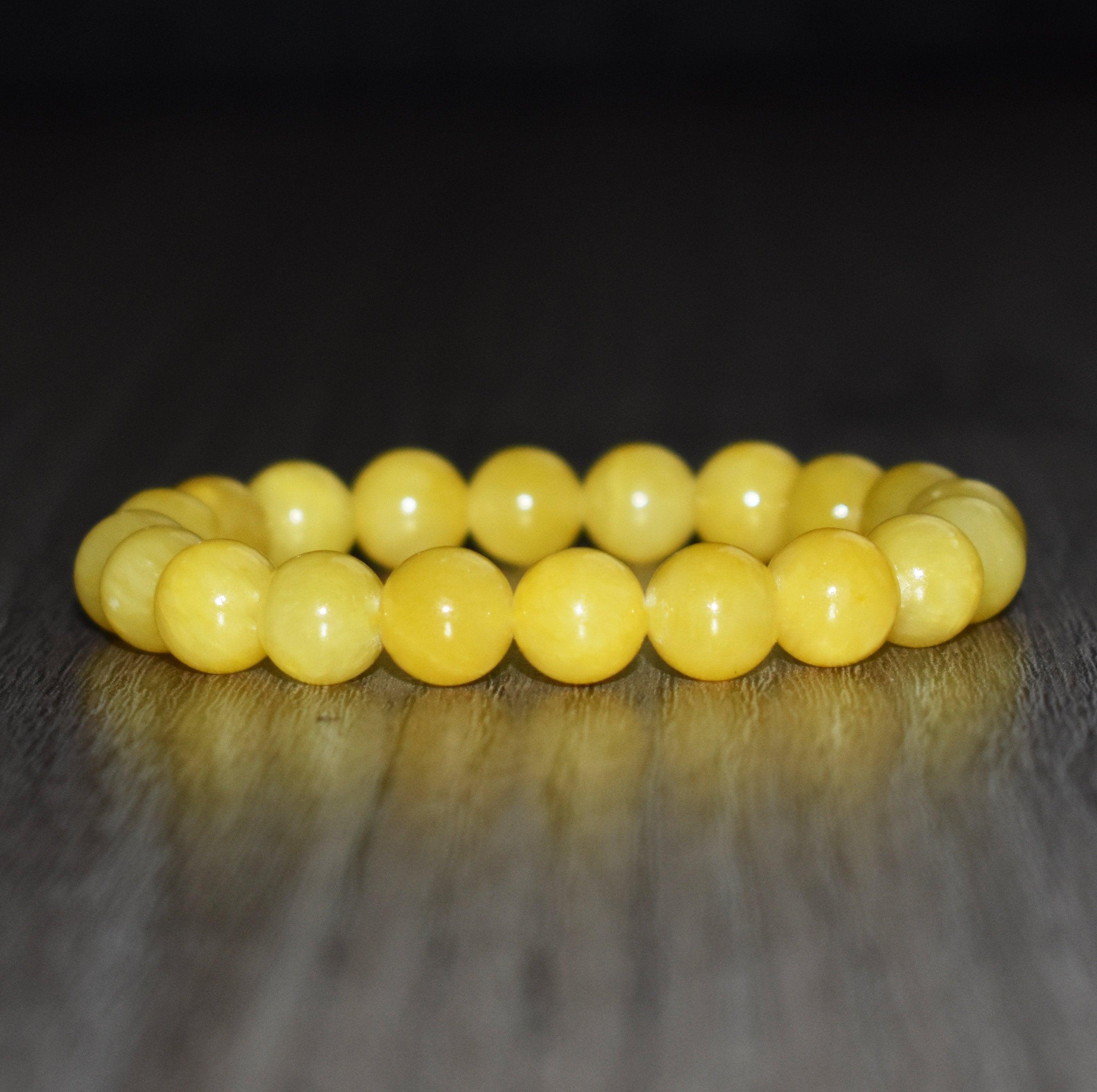8mm yellow jade bracelet