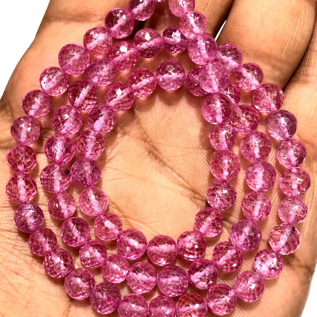 5-6mm pink topaz beads
