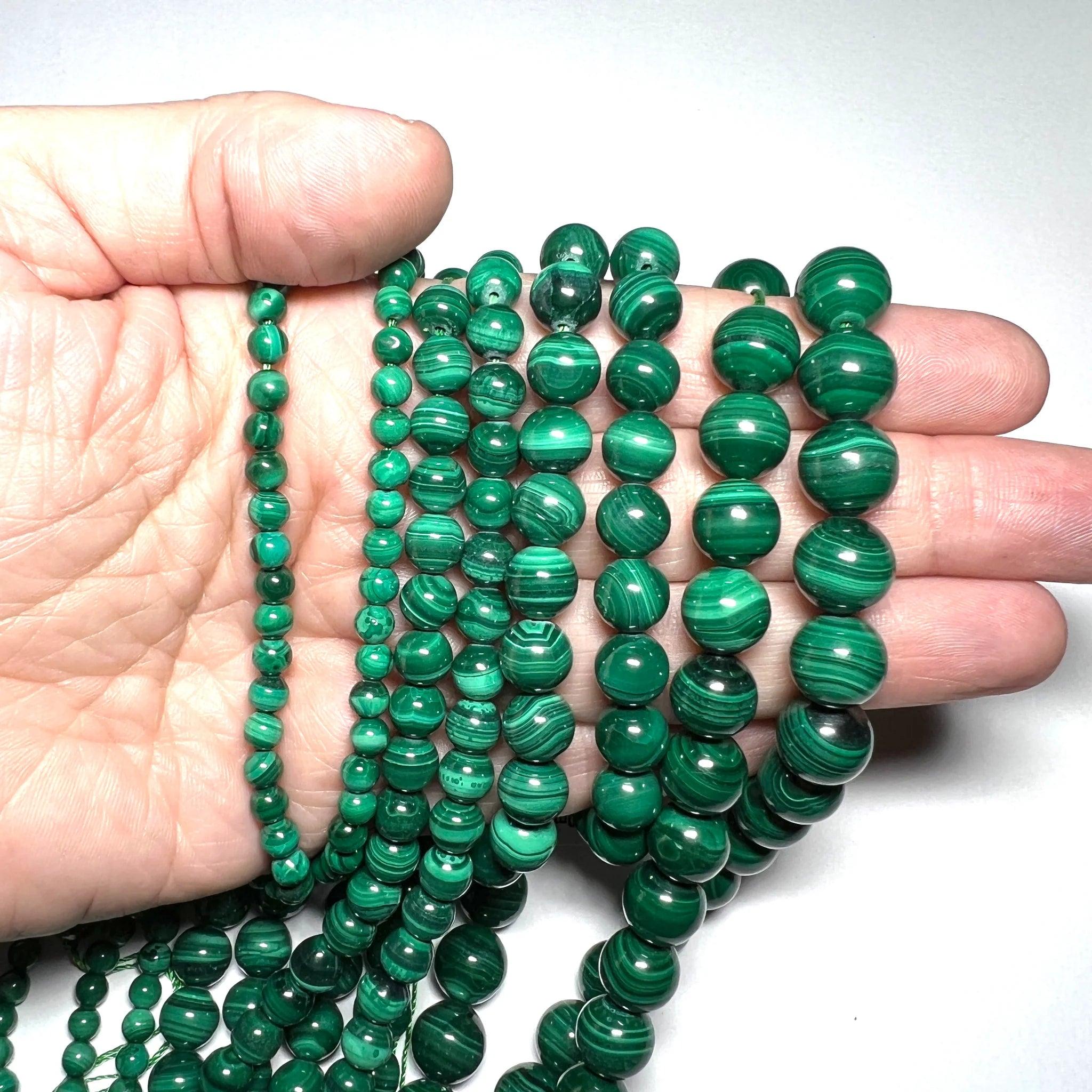 8/10mm Malachite beads Wholesale - Free Shipping Over 300USD - Price at $ 15.00 /pc