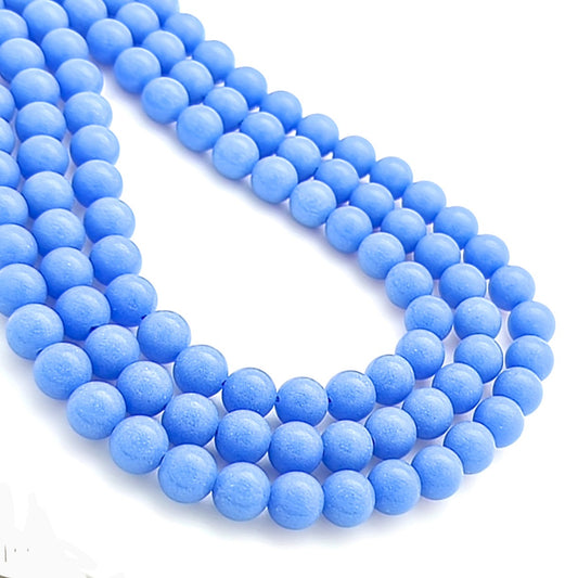 8mm blue aragonite beads