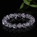 Azeztulite bracelet wholesale clear round crystal bead stretch bracelet on black reflective surface